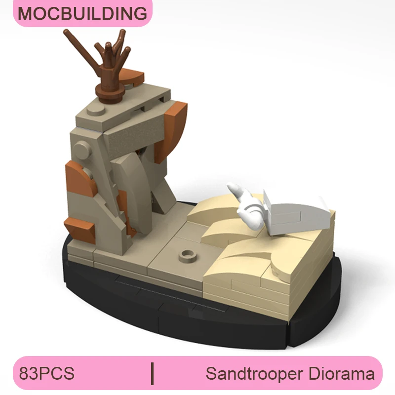 

Конструктор MOC: Воин на песчаной дюне, диорама, сборная модель для самостоятельной сборки, коллекционная демонстрационная модель, креативные рождественские игрушки и подарки, 83 детали