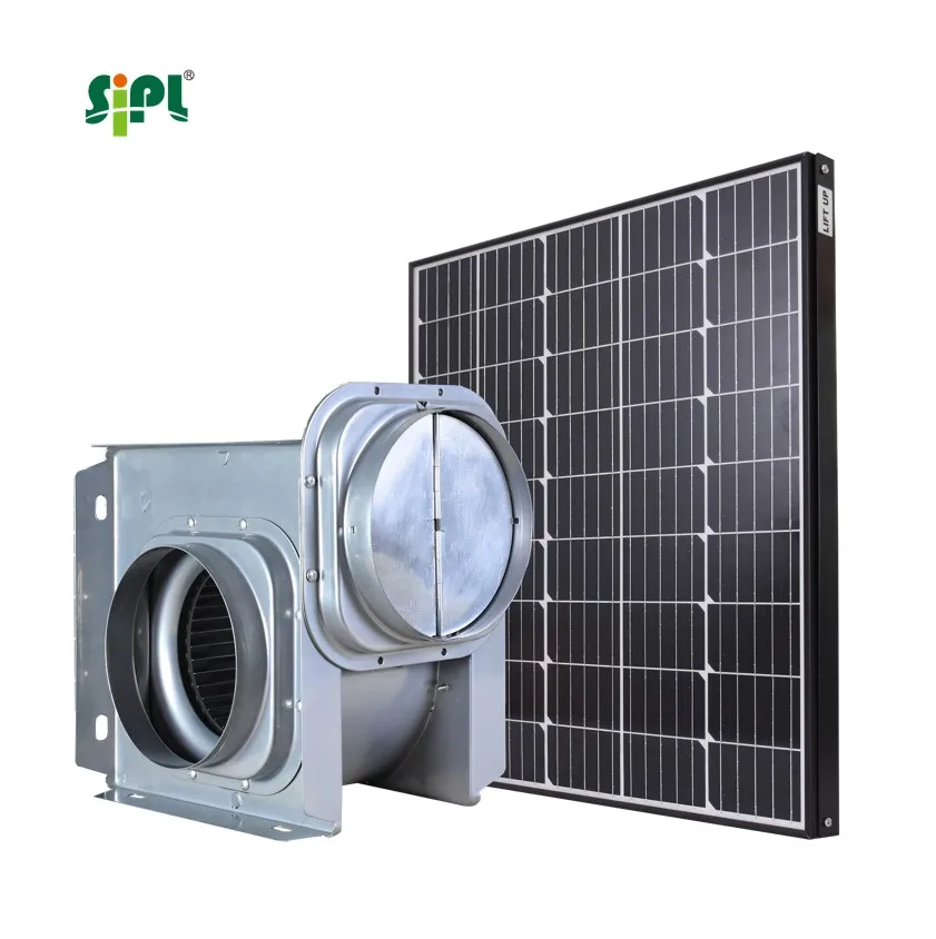 SIPL Ultra Quiet Brushless DC Motor Solar Powered 6'' Air Extraction Duct Fan Blower Centrifugal Type Ceiling Vent Exhaust Fan