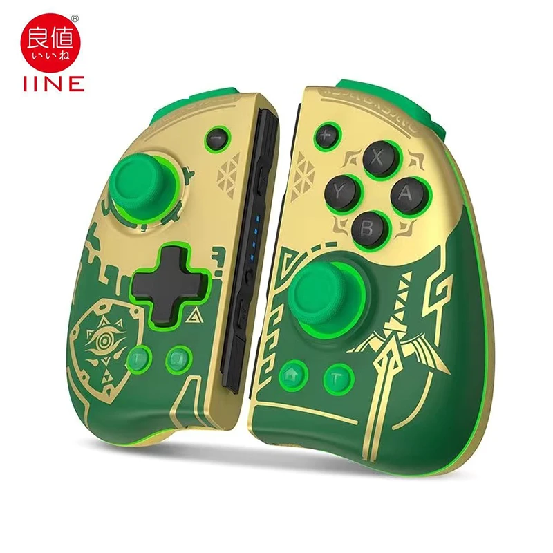 IINE Joypad Golden-Green Neptune Gamepad ALPS Stick Mechanics button Joy Con Compatible Nintendo Swtich /Switch OLED