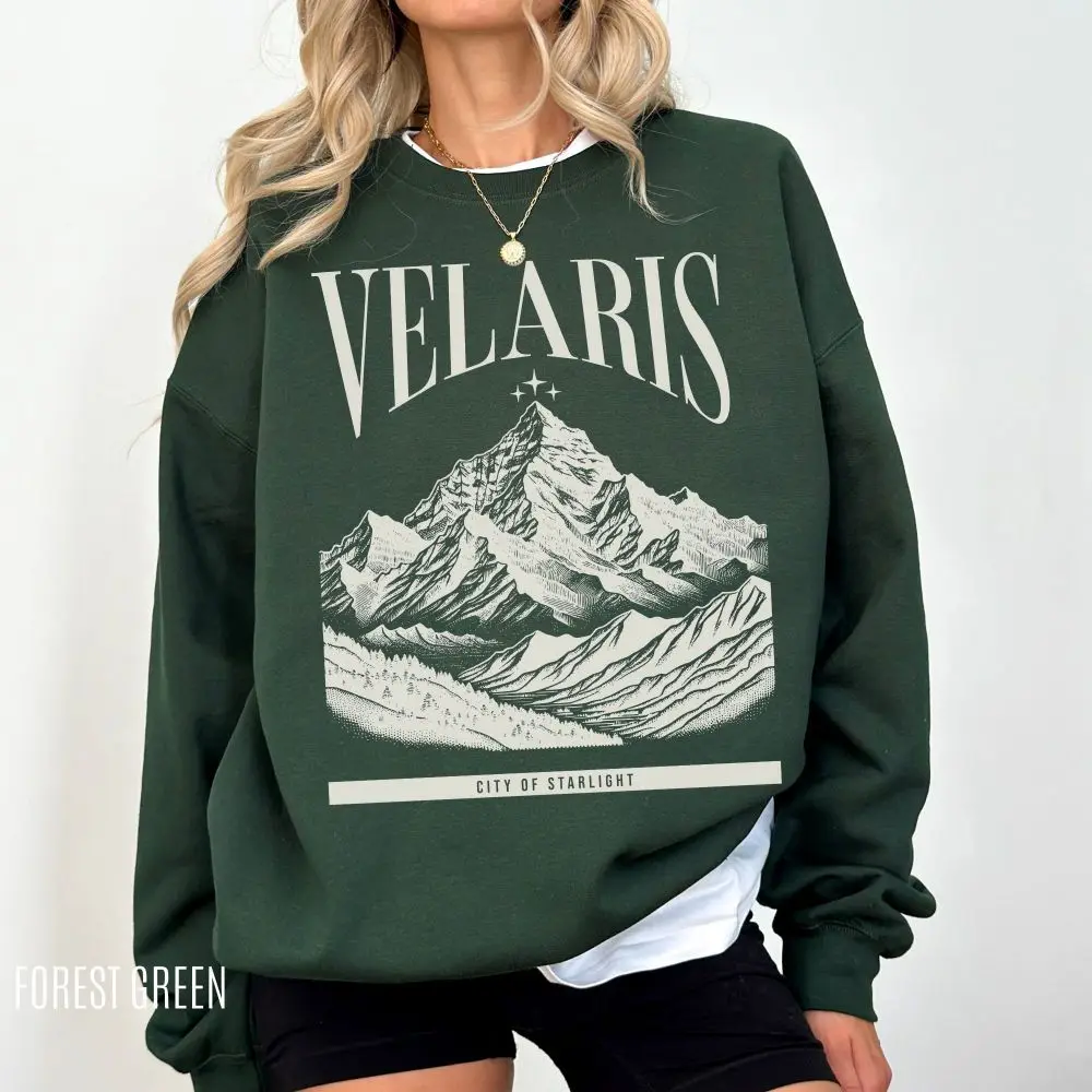 Velaris Sweatshirt officially Licensed ACOTAR Retro Sweatshirts Streetwear  Loose Unisex Chic Pullover Tops  Women Y2K Top 2024