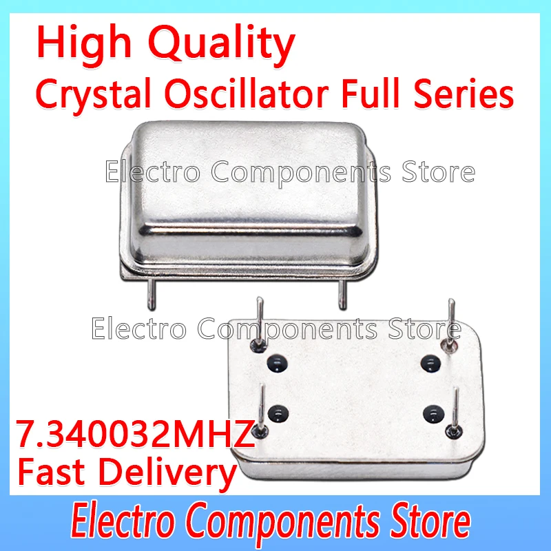 2PCS 7.340032MHz 7.340032M Active Crystal Oscillator OSC In-line DIP-4 Rectangular Clock Vibration Full Size 4Pin 3.3V 5V DIP14