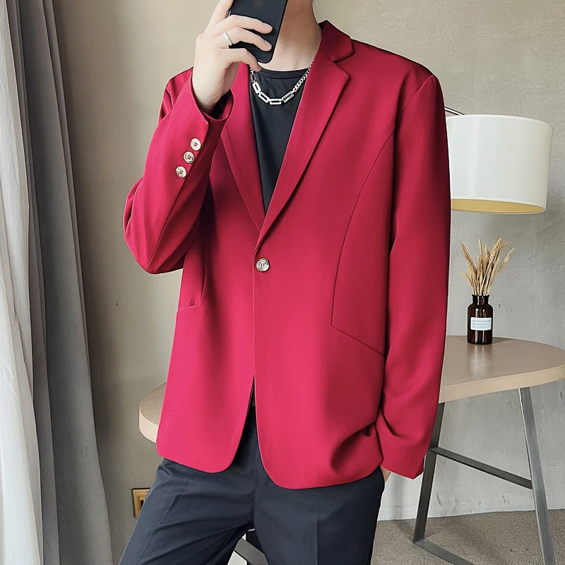 

2022 Spring and Autumn fashion high-end slim-fit jacket for men's new Korean and Japanese version of high-quality blazer jacket