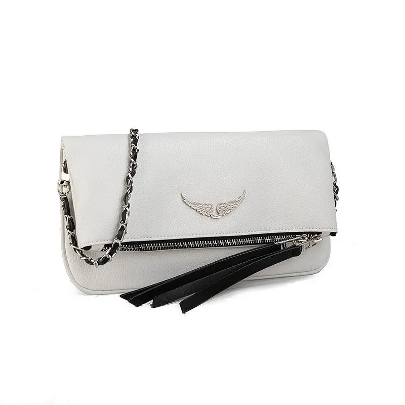 Black Wings Shoulder Bag ZV Wings Chain Women's Crossbody Genuine Leather Bag Foreign Trade Cross border