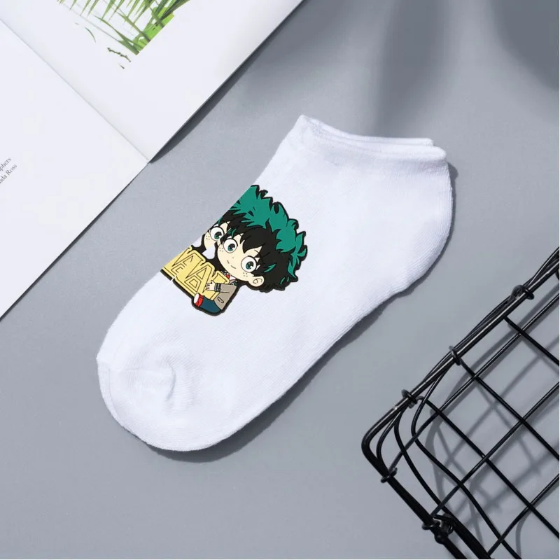 My Hero Academia Women\'s Socks Harajuku Anime Figure Midoriya Izuku Bakugou Katsuki Deku Cosplay Children\'s Summer Kawaii Socks