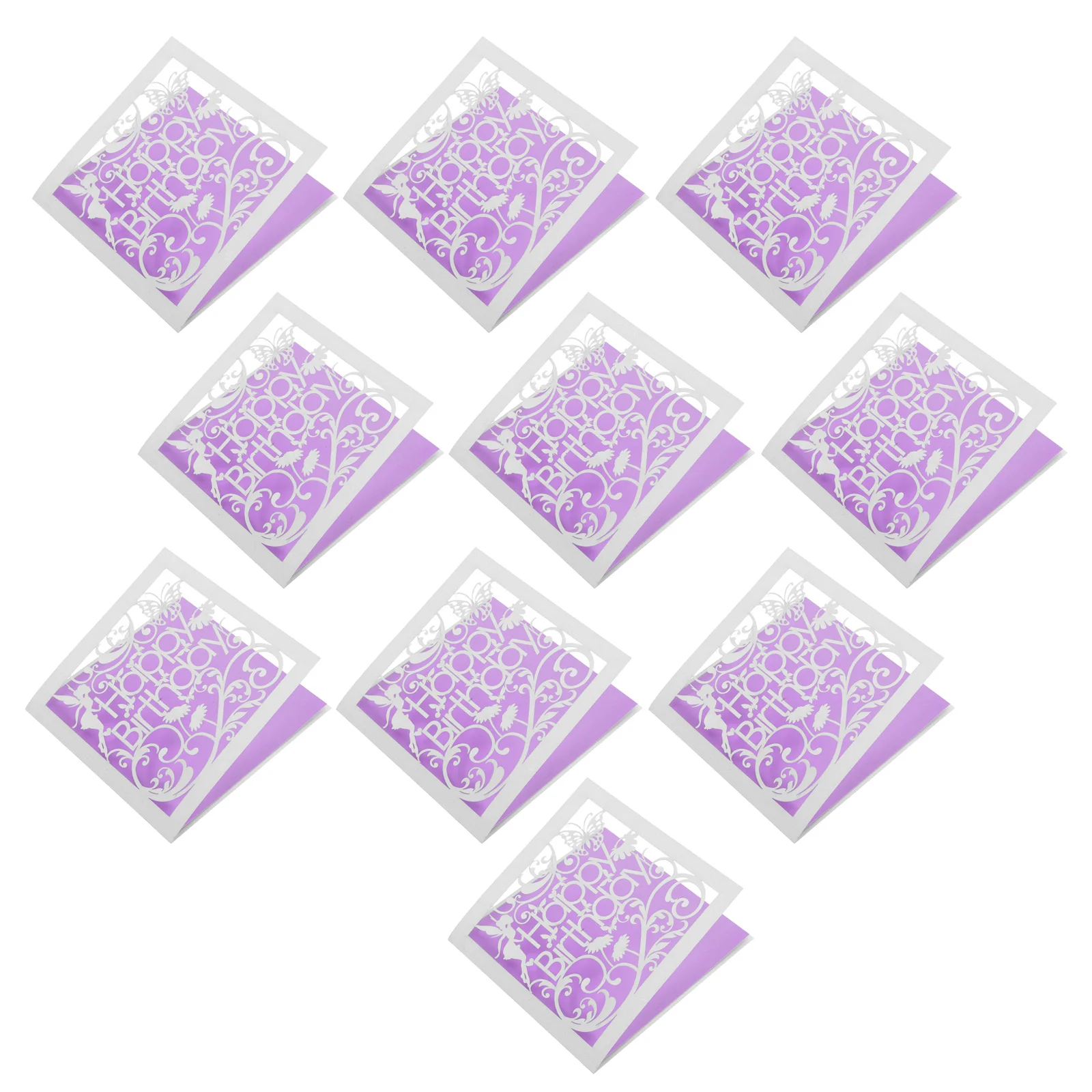 

10 шт. поздравительные открытки на день рождения с вырезом в виде бабочки и цветочным дизайном, элегантные для девочек и женщин, приглашения на день рождения, подарочная открытка с бабочкой