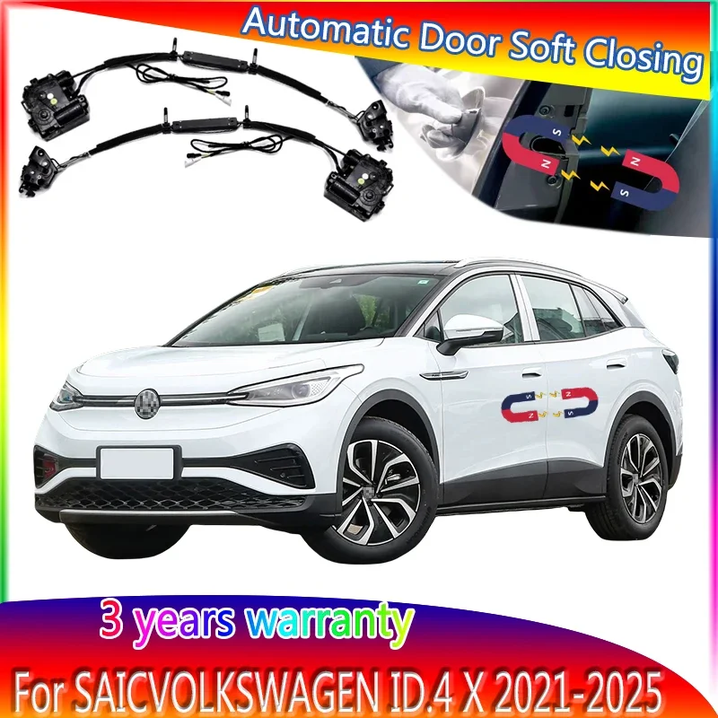 4pcs Car Soft Close Door Latch Pass Lock Actuator Electric Absorption Suction Silence Closer For Volkswagen ID.4 X 2021-2024