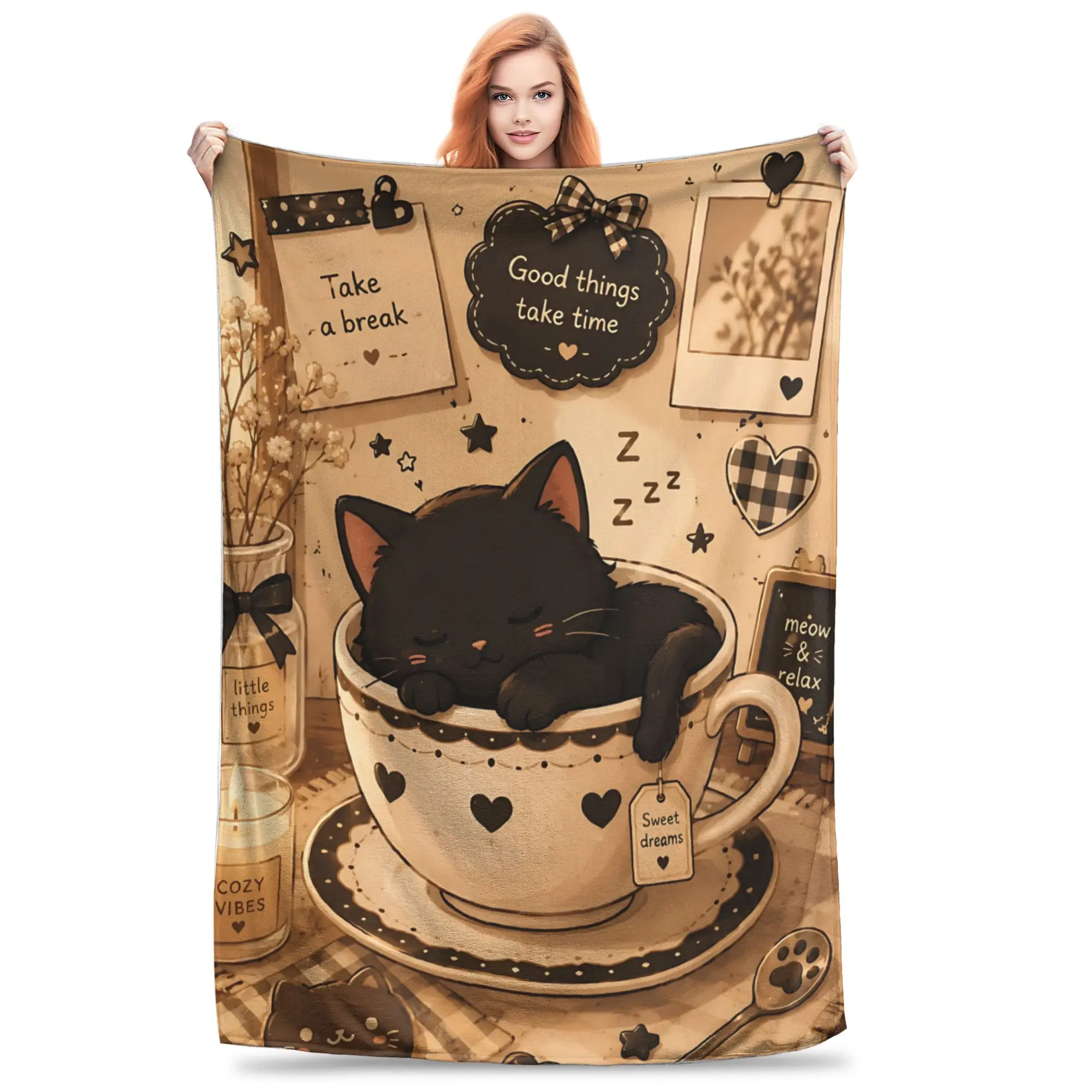 1PC Home Coffee Aesthetics and Vibes Daily share ideas  Blanket Throw Super Cosy Plush Living Room Sofa Gift Christmas New Year