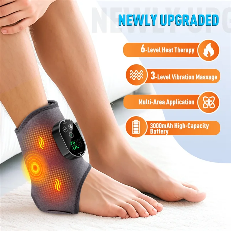 A99G-Electric Ankle Protector Portable Foot And Ankle Massager With Heat 3-Speed Set Up 5-Temperature Settings