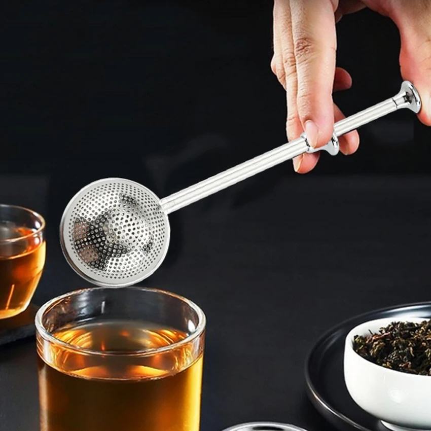 

3pcs Kitchen Accessories Stainless Steel Long handle spherical Tea Filter Strainer