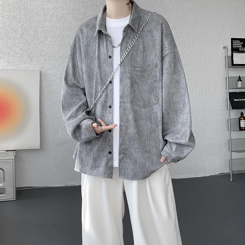 

Men's plus Size Tie-Dye Textured Long Sleeve Shirt Loose Fit Button down Casual Top with Distressed Look Single Breasted