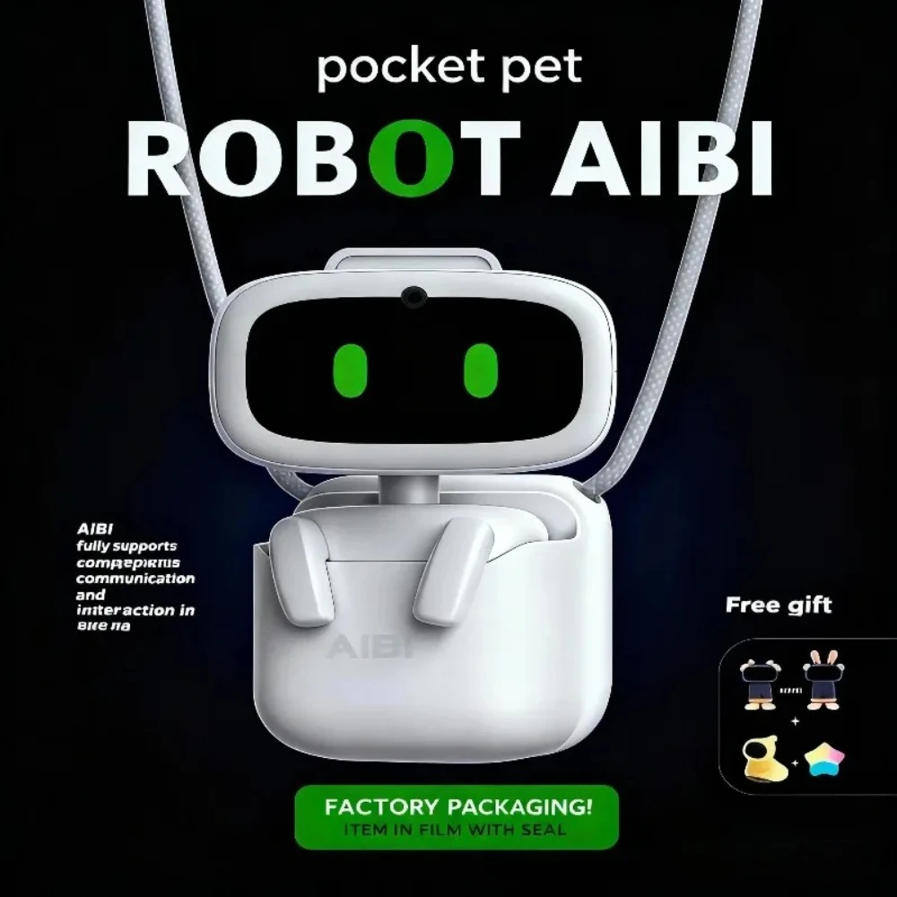 Aibi Pocket Pet - Wearable ChatGPT AI Companion with Voice, Emotion Interaction, Singing & Dancing. Magnetic & Ultra Portable
