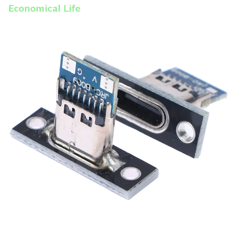 10Pcs USB 3.1 Type C Socket With Screw Fixing Plate Type-C USB Jack 3.1 Type-C 2Pin 4Pin Female Connector Jack Charging Port