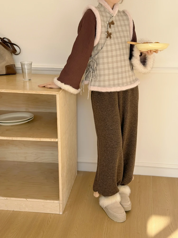 

Original Winter National Sle Fake Two-Piece Cotton Insert Women's Stand Collar Warmth Faionable Traditional Chinese Clothing