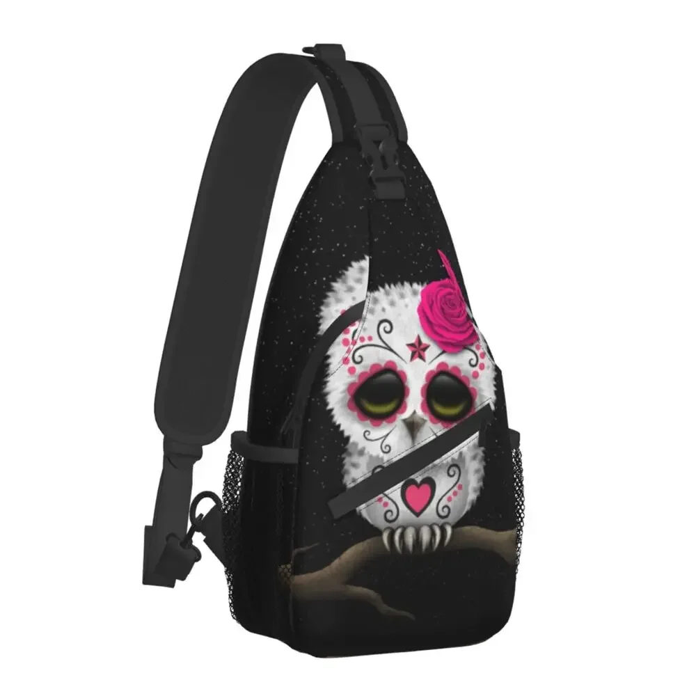 Dead Sugar Skull Owl Shoulder Bags Animal Vintage Chest Bag Male Phone Bicycle Sling Bag Running Graphic Crossbody Bags