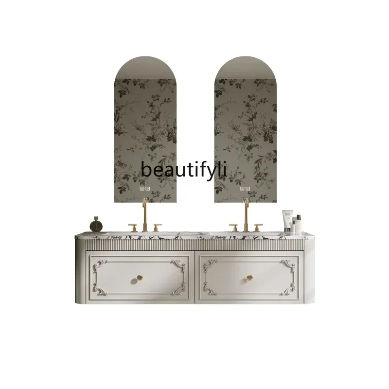 

French Bathroom Cabinet Combination American Bathroom Cabinet Washstand Wash Basin Seamless Double