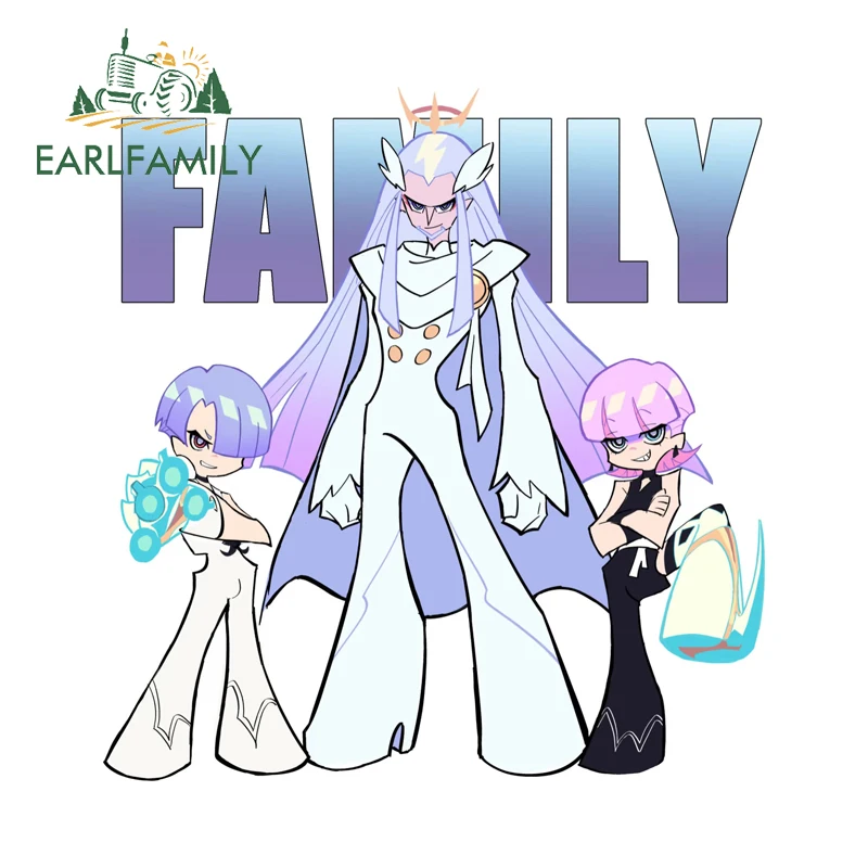 EARLFAMILY Polyester Polyurethane Car Stickers Interesting Cartoon Graphics Design Sunscreen Waterproof Camper Accessories