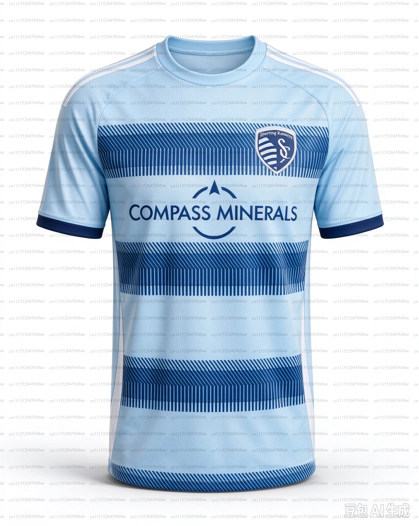 26‑27 Sporting Kansas City Soccer Jersey, Men Textured Band Stripe Fan Sports Tee, Breathable Quick Dry Football Training Shirt