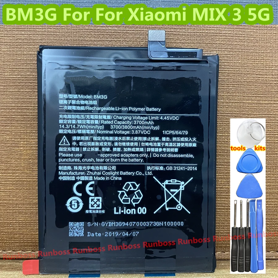 BM3G 3800mAh Original High Quality Replacement Battery For Xiaomi MIX 3 5G MIX3 5g Mobile Phone mix3 4G BM3K