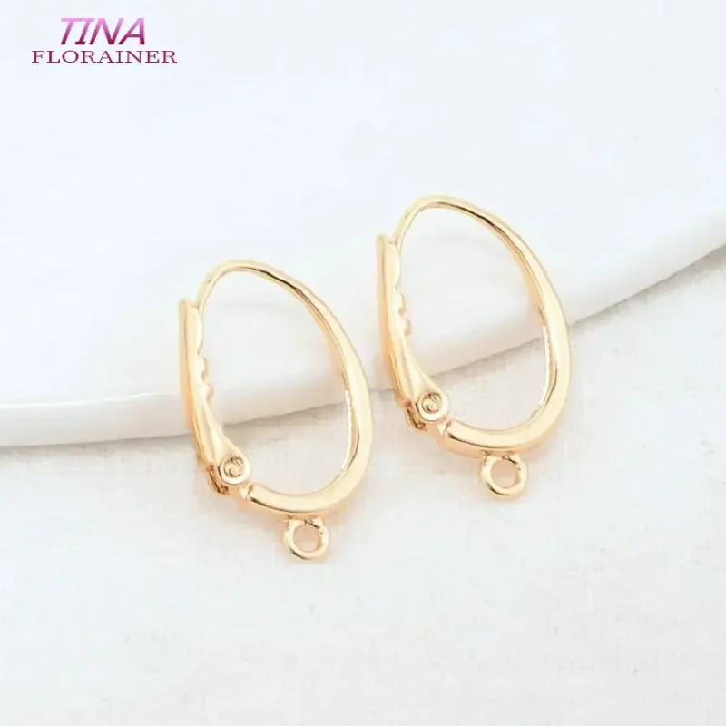 12*20MM 14K Gold Color Brass Oval Earrings Hoops High Quality Jewelry Making Supplies Diy Findings Accessories