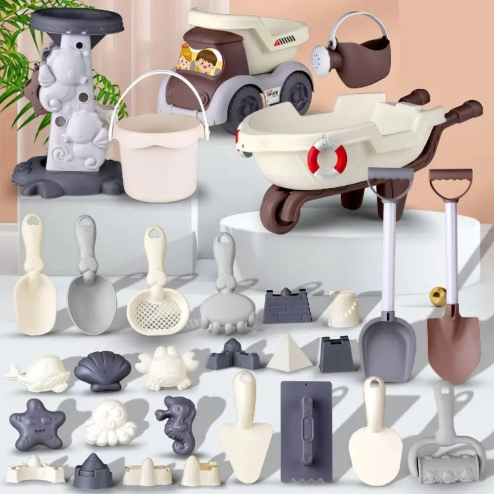 8pcs Set Cute Plastic Beach Sand 3-10 Age Range with Bucket Sand Castle Kit Starfish Whale Mold Shovel Sieve Toy Playtime