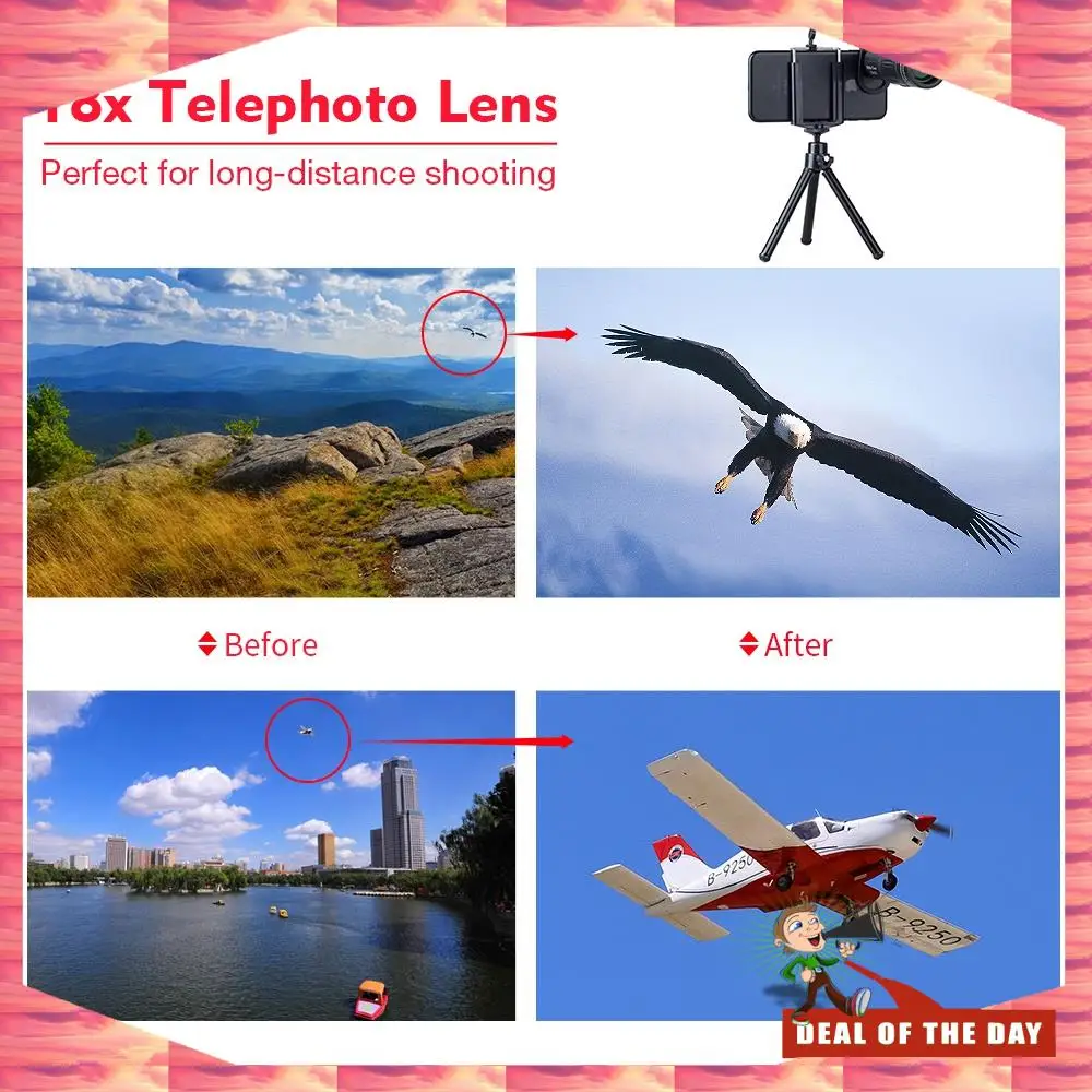 24-Hour Delivery Apexel Universal 18X25 Monocular Zoom Hd Optical Cell Phone Lens Observing Survey 18X Telephoto Lens With Tripo