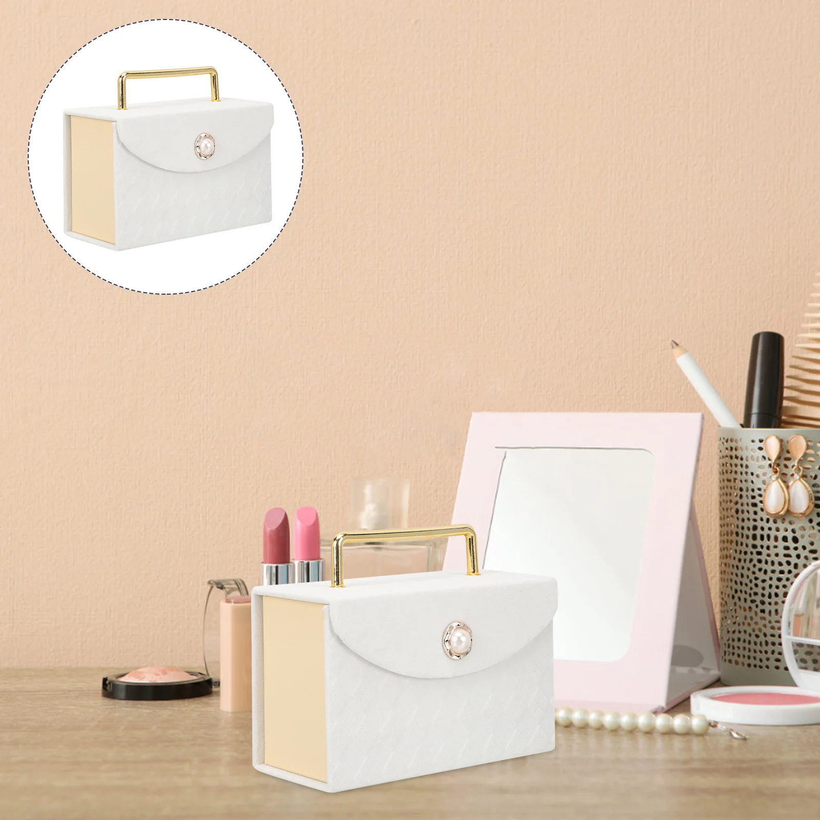 

Novel Gift Box Festival Storage Holder Case Paper Vintage with Handle Reusable Birthday Packing Boxes Jewelry Present