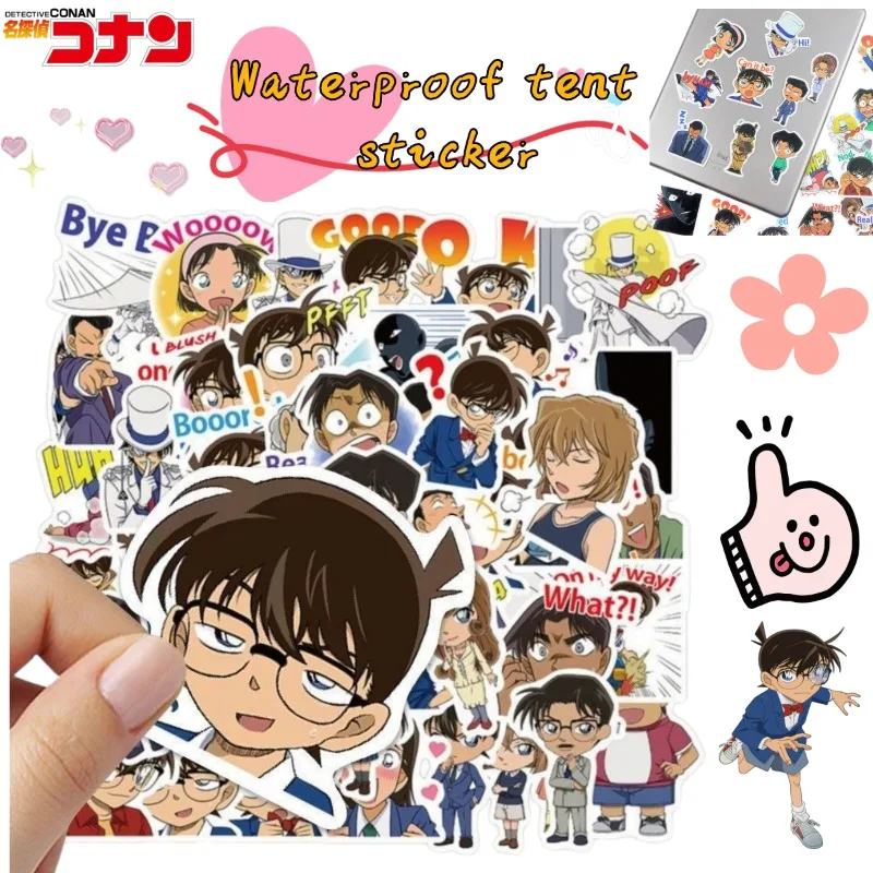50 Stück Japanische Detektiv Conan Manga Aufkleber, Niedliche Cartoon Wasserfeste Dekorative Sticker für Tagebuch, Notizbuch & Handyhülle