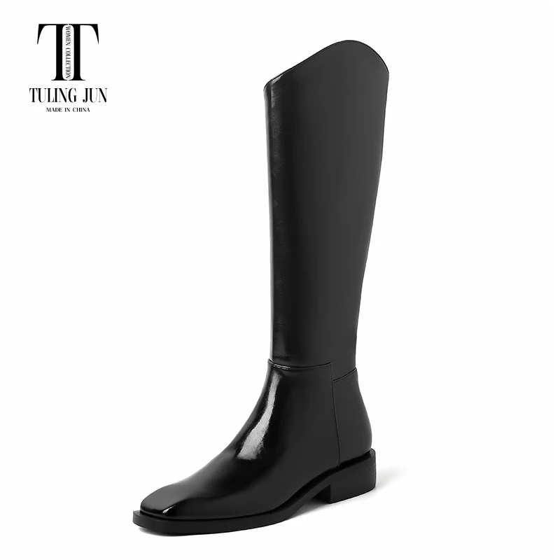 

TULING JUN2023 Autumn Winter Irregular neckline High Women's Boots Square Toe Medium Heel Fashion Comfort Shoes For Women L