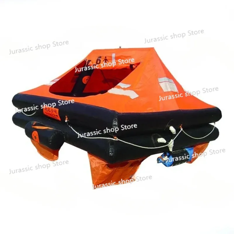 

4-Person Yacht Life Raft, Self-inflating Self-righting Life Raft, First Aid Release Raft for Boats Throwing Life Raft