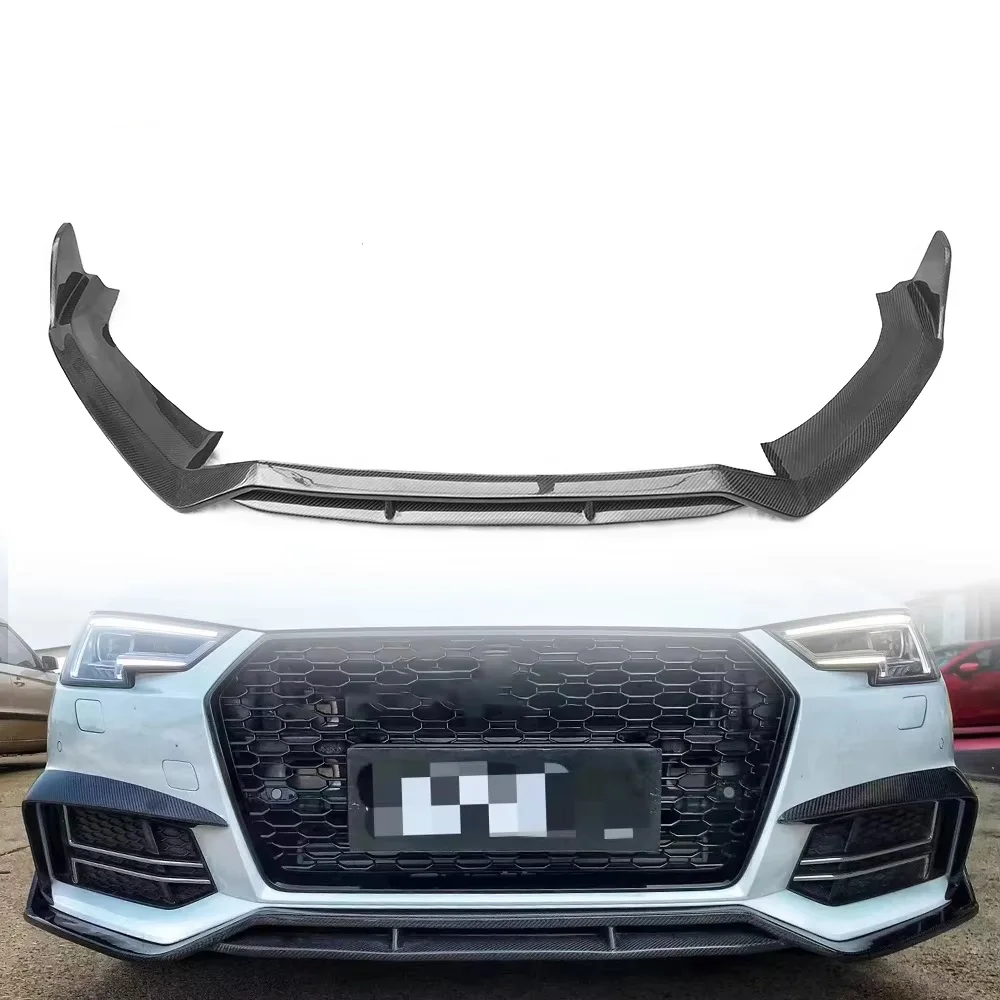 

STLFCar A4B9 Carbon Fiber Front Bumper Lip Splitter Front Bumper Spoiler Chin Splitter Body Kits for Audis A4 B9 Sline 2017-2019