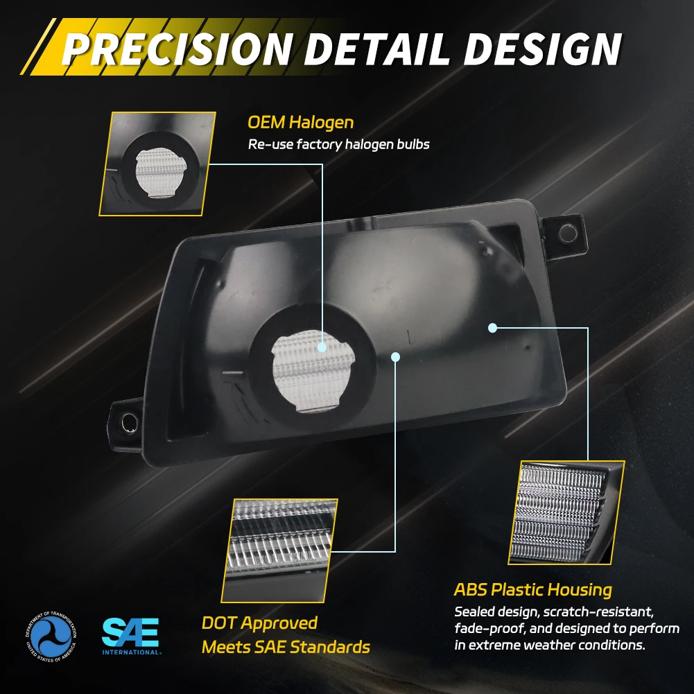 2 قطعة المصد الأمامي مصباح إيقاف السيارة بدوره مصباح إشارة DRL غطاء خفيف ل 1975 1976 1977 1978 1979 شيفروليه كورفيت C3 لا لمبة