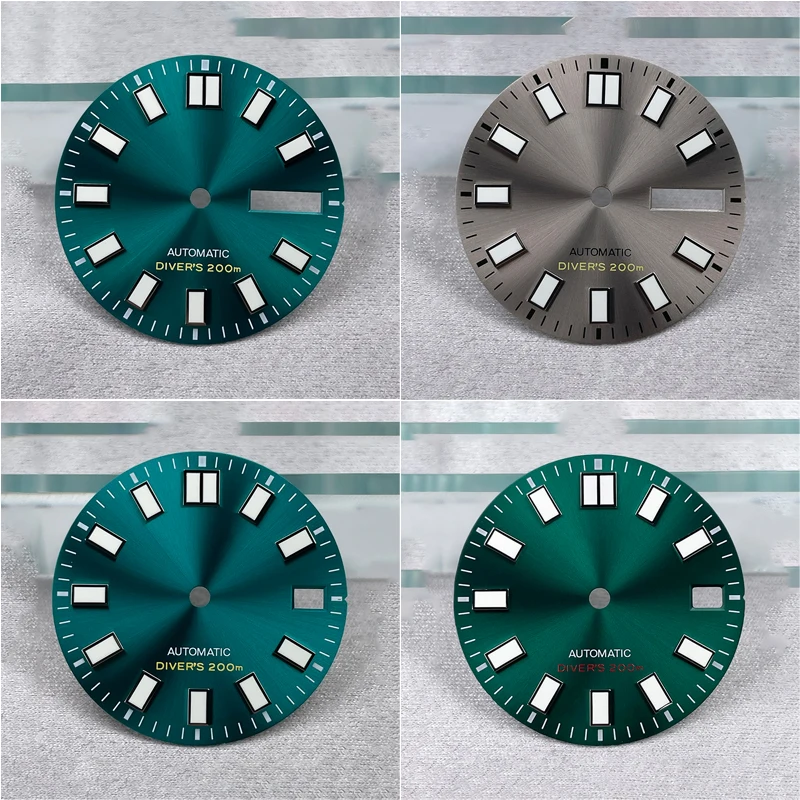 28.5 مللي متر NH35 الطلب S شعار Sunray 62MAS Prospex Nh35 حالة تعديل أجزاء الأخضر مضيئة مناسبة ل NH35N/H36 NH35 ساعة الطلب