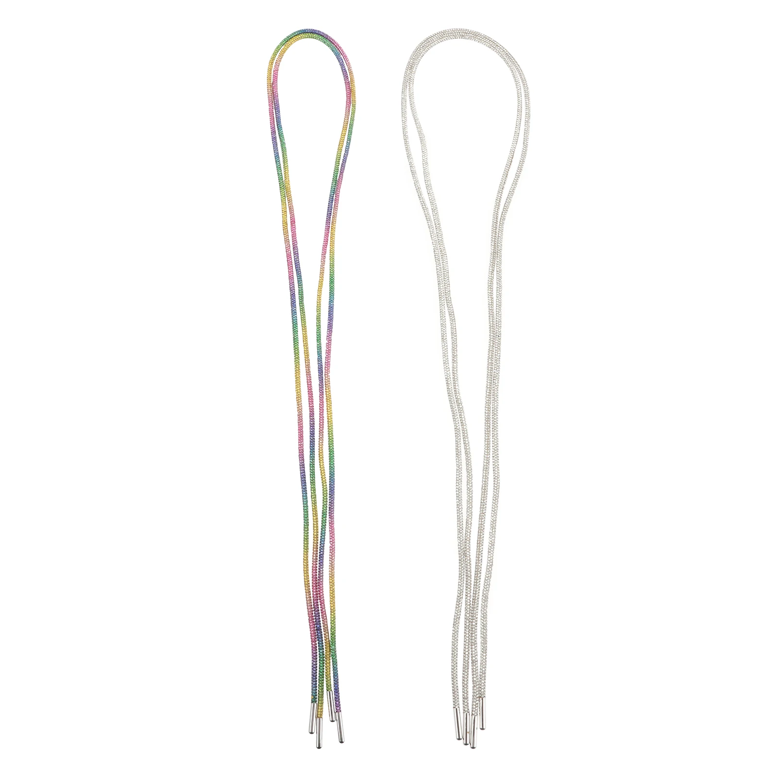 

2 Pairs Rhinestone Shoelaces Wedding Kids Round for Sneakers Sports Shoes Child