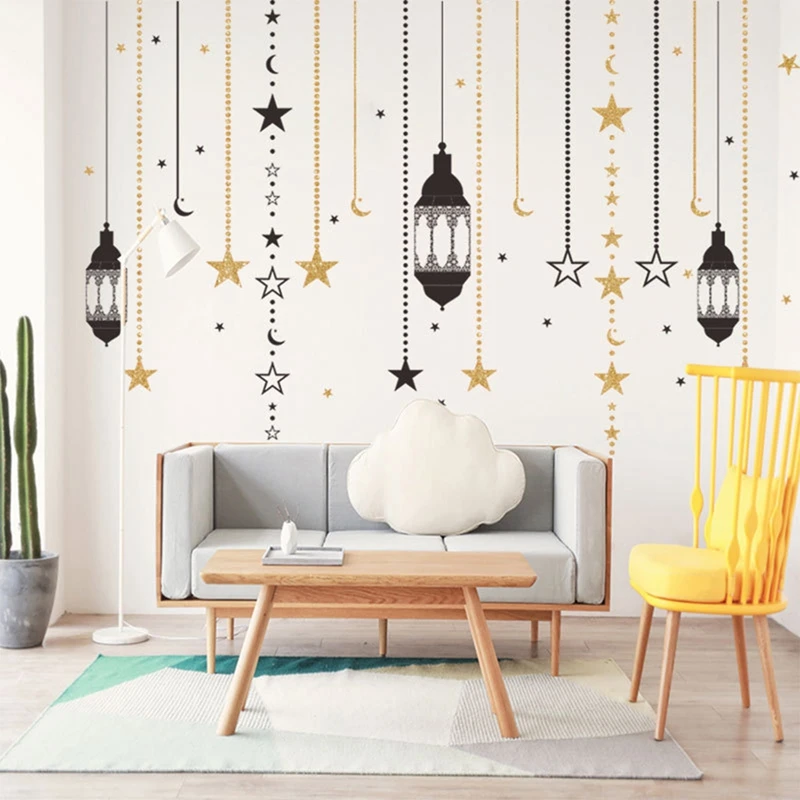 Ramadan Kareem Wall Stickers DIY Decal Art Murals Eid Mubarak Decoration For Home Living Room Window Stickers Wallpaper