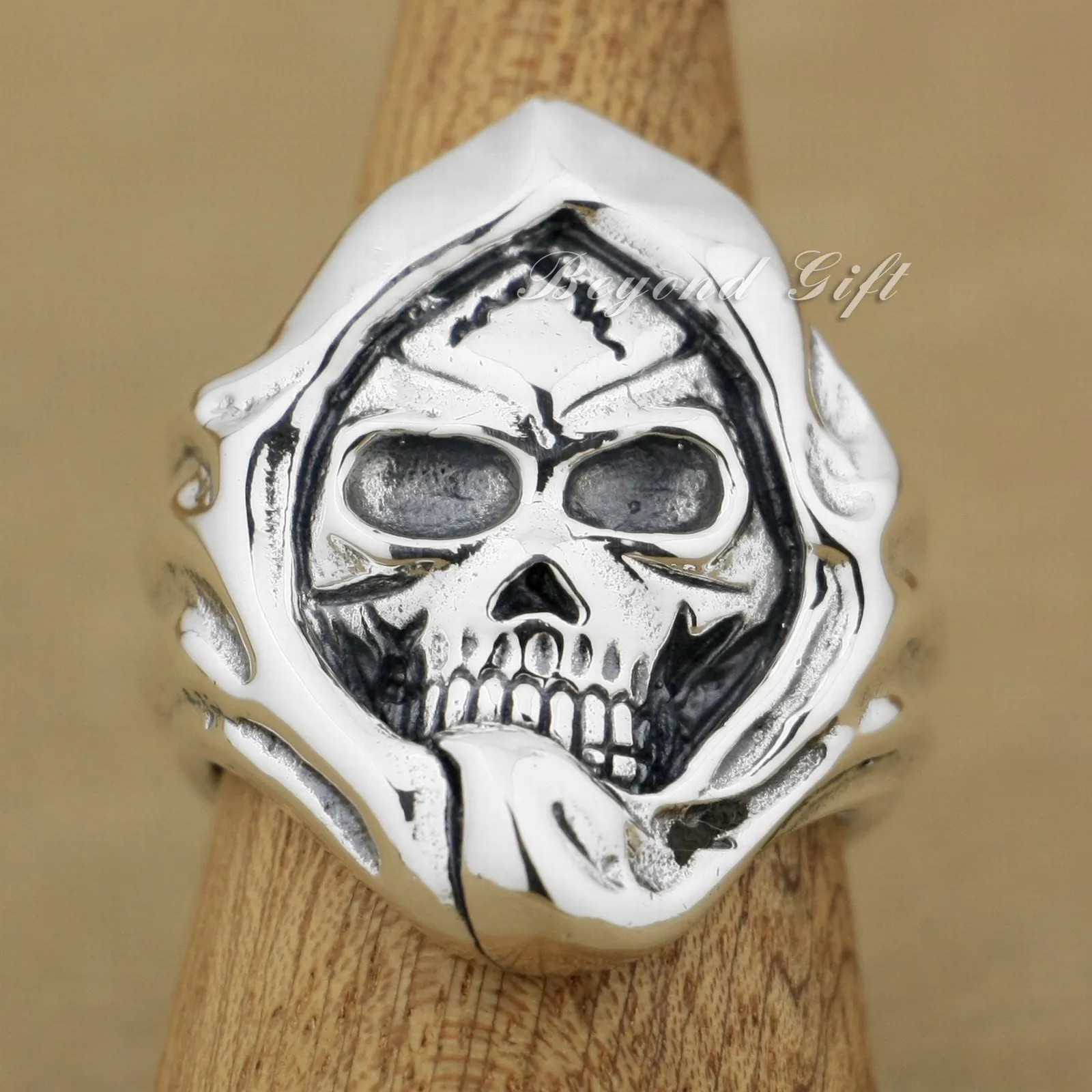 925 Sterling Silver Huge Heavy Mummy Skull Ring Biker Rock Punk Jewelry 9Q003 US Size 7 to 15