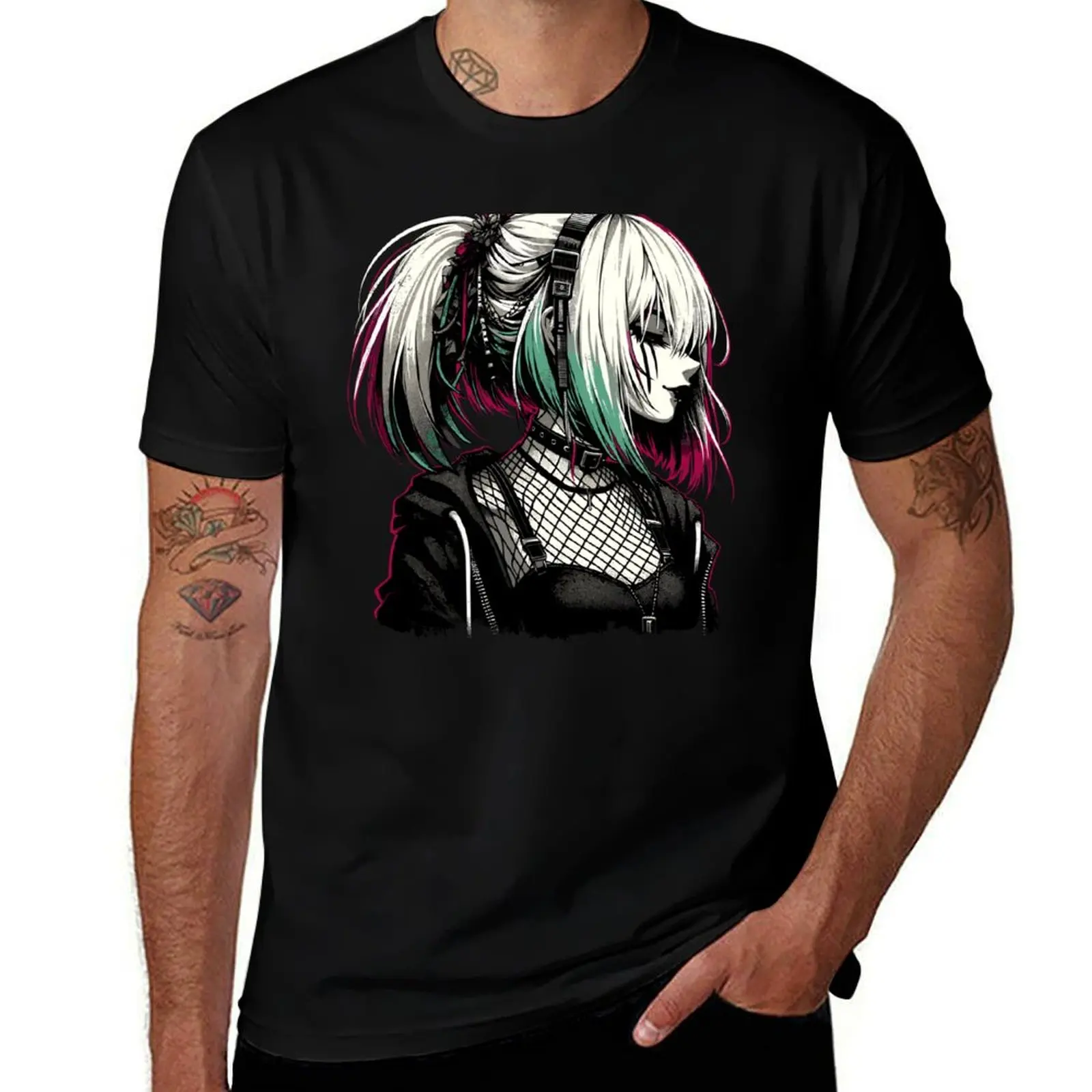 Goth Girl - Anime Style T-Shirt korean fashion shirts graphic tee anime stuff anime t shirts clothes for men