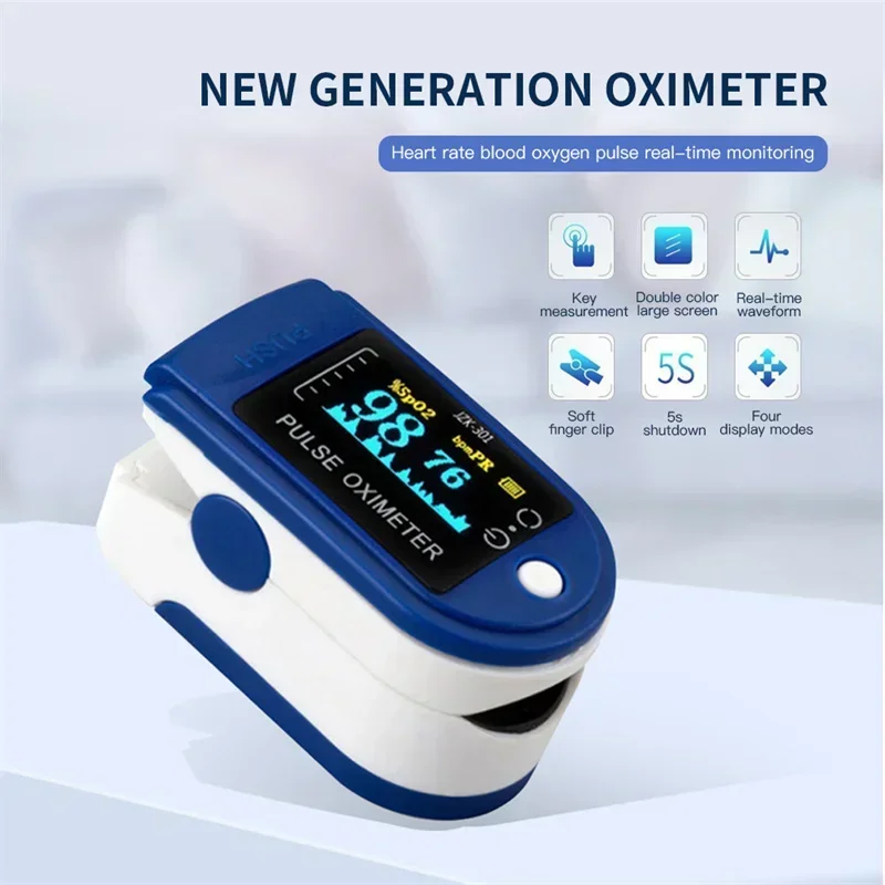 Finger Pulse Oximeter SPO2 Blood Oxygen Saturation Meter Heart Rate Monitor Oximetro