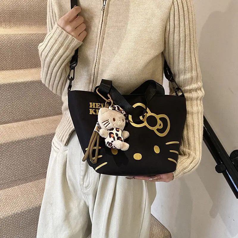 

Sanrio Hot Shoulder Bag Hello Kitty Shoulder Bag Cute Large Capacity Fashion Sweet Style Student Girl Shop Tote Bag Shoulder Bag