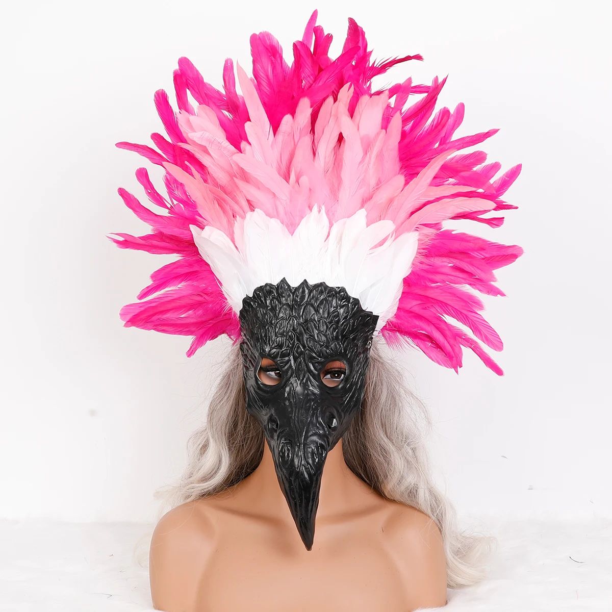 

Outdoor festival windproof feather mask reinforced nose bridge anti tangling design photography prop