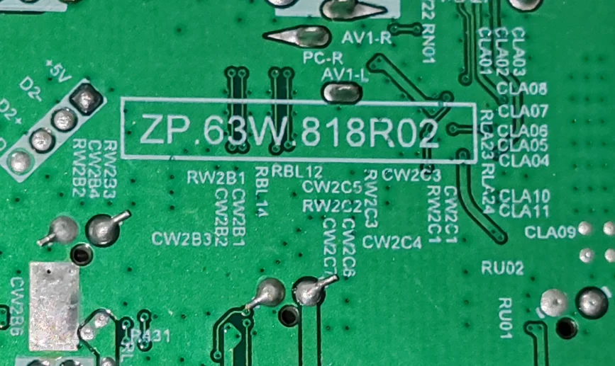 ZP.63W.818R00 ZP.63W.818R02 اللوحة الأم للتلفزيون ثلاثة في واحد تم اختبارها لشريحة 1920x1080 3663 72--78V 570MA 45W