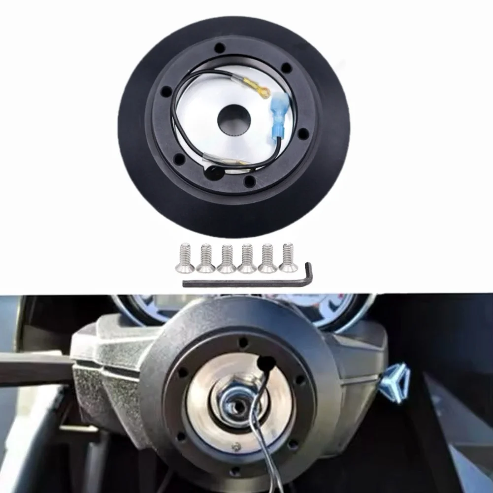 Steering Wheel Adapter Base Steering Wheel Black Aluminum Alloy Construction Lightweight 500g Precise Dimensions