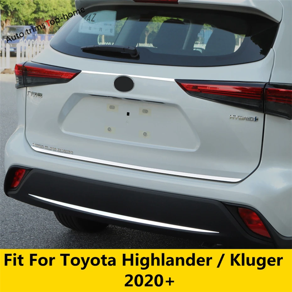 

Car Rear Bumper Trunk Tail Gate Door Strips Cover Trim For Toyota Highlander / Kluger 2020 2021 2022 2023 2024 2025 Accessories