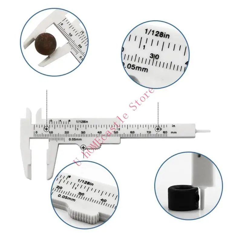 63HF Plastic Calipers 4pcs 3inch Verniers Calipers Mini Sliding Calipers Calipers