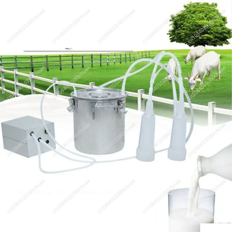 

5L Electric Milking Machine for Cattle Goat Pulsating Milking Stainless Steel Milker Bucket Farm Livestock adjustable speed