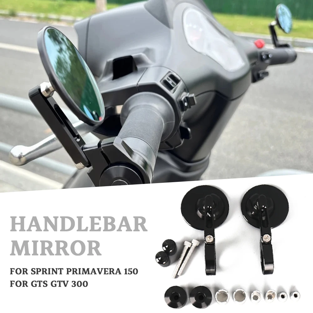 

For VESPA Sprint150 Sprint Primavera 150 GTV GTS 300 Motorcycle CNC Rear View Side Mirrors Handle Bar End Mirror Accessories