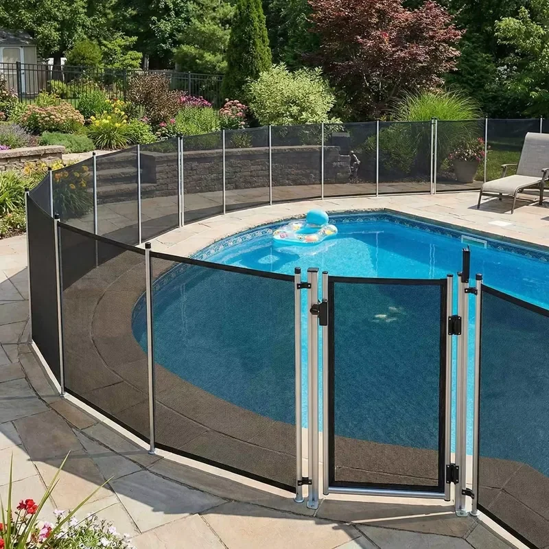 Top Rated Heavy Perforated Metal Blade Temporary Removable Portable Pvc Mesh Pool Fence