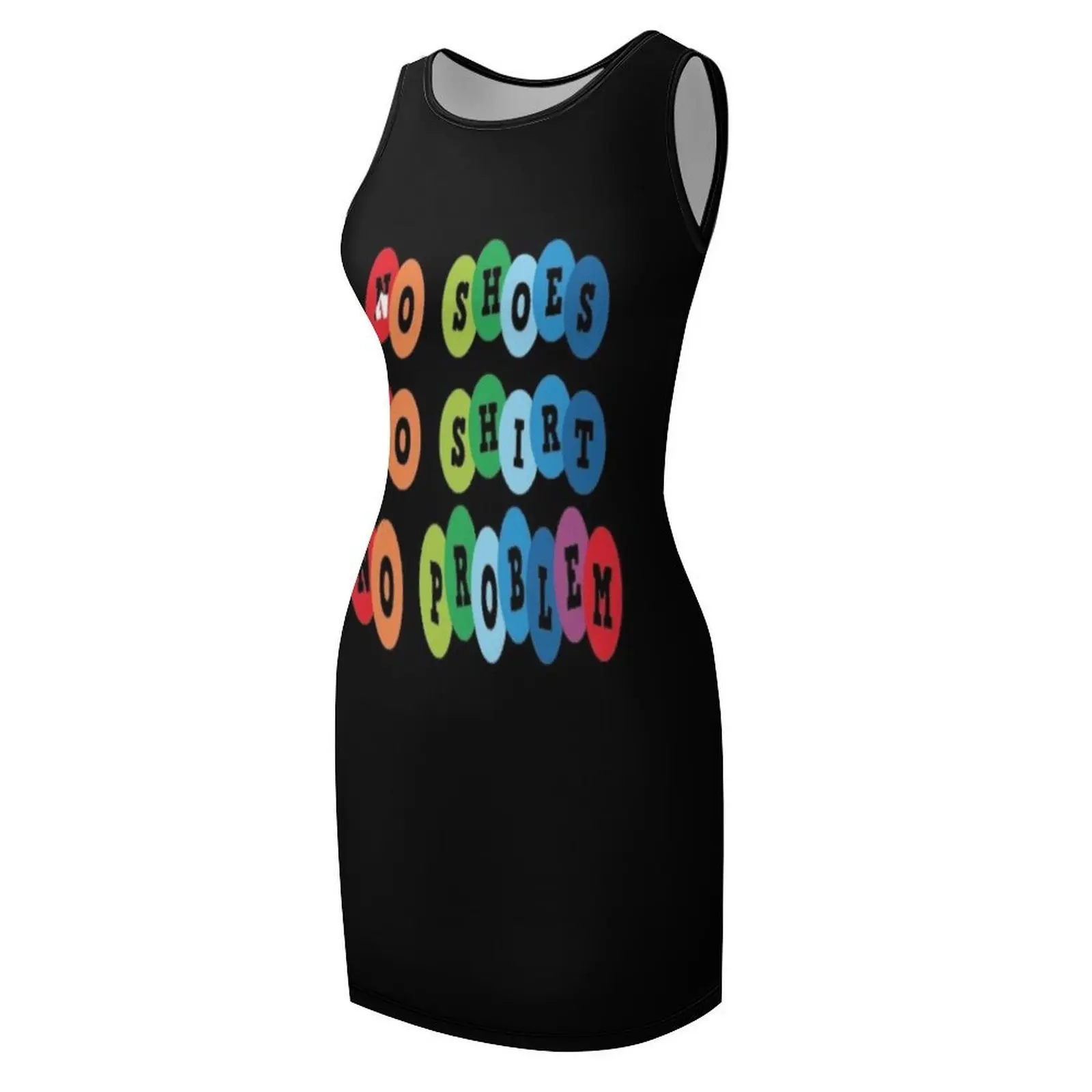 لا أحذية، قميص، لا مشاكل، كلمات، فستان صيفي بدون أكمام، فساتين نسائية، فساتين عيد ميلاد للنساء