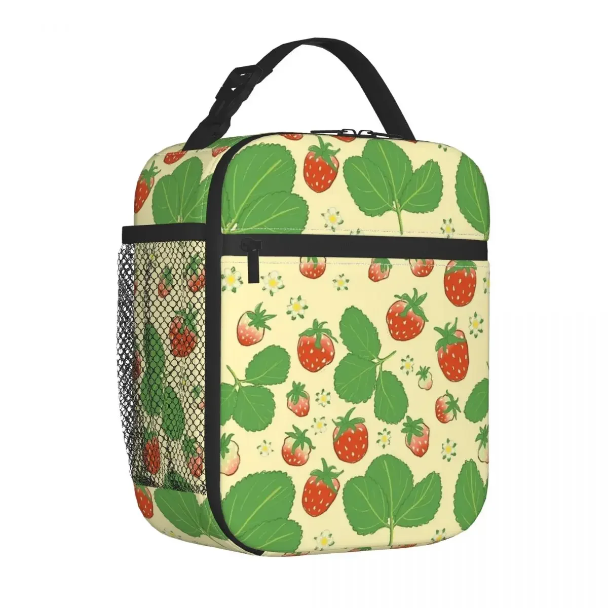 Vintage Strawberry Pattern Accessories Insulated Lunch Bags For Work Food Container Portable Thermal Cooler Lunch Boxes