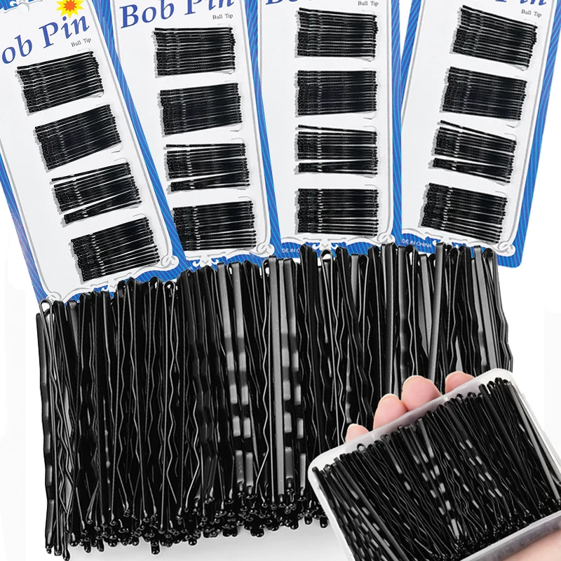 60/120pcs Black Small Hair Grips Steel Hairpin Bridal Fixed Barrette Simple 5cm One-line Invisible Bobby Pin Disposable Headwear