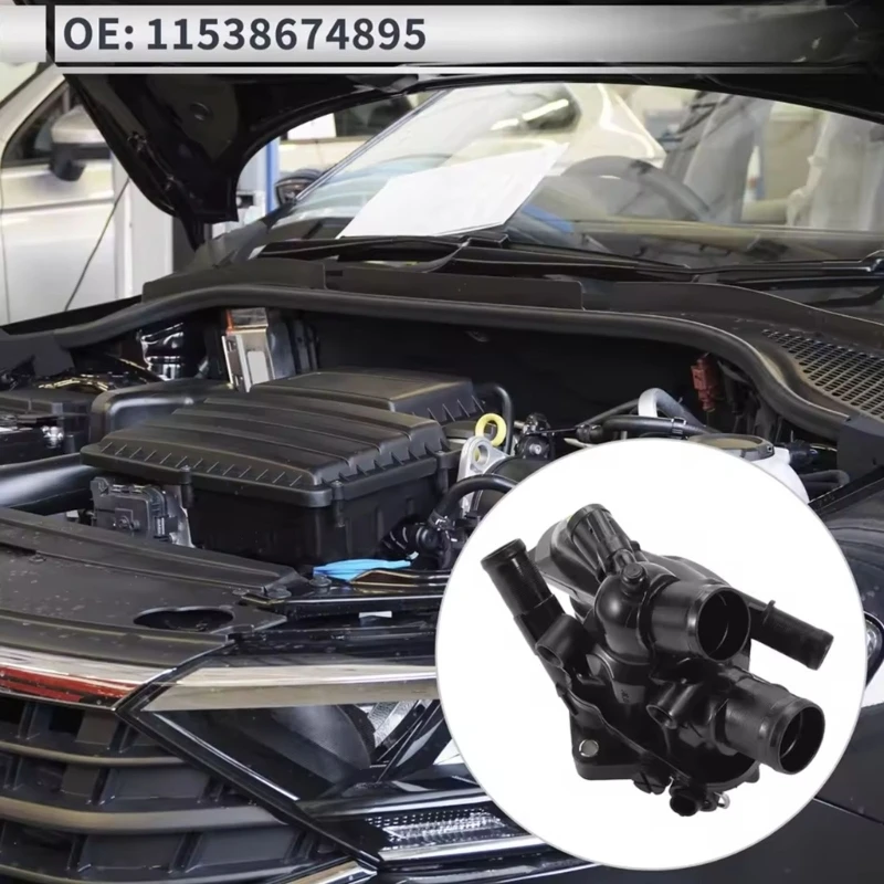 D8KE Black Plastic Engine Cooling Housing Assembly for R55 R56 R57 R58 R59 R60 N16 N18 Engine Models, Service Part for Routine